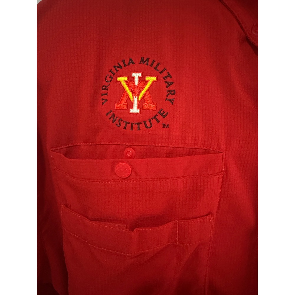 Columbia PFG VMI Virginia Military Institute Fishing Shirt Red Mens XL FM6274